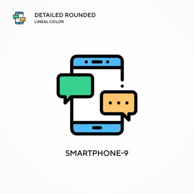 Akıllı Telefon-9 vektör simgesi. Modern vektör illüstrasyon kavramları. Düzenlemesi ve kişiselleştirmesi kolay.