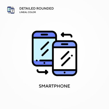 Akıllı telefon vektör simgesi. Modern vektör illüstrasyon kavramları. Düzenlemesi ve kişiselleştirmesi kolay.