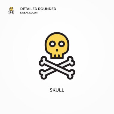 Kafatası vektör simgesi. Modern vektör illüstrasyon kavramları. Düzenlemesi ve kişiselleştirmesi kolay.