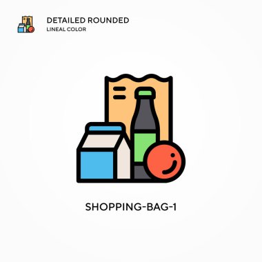 Alışveriş torbası-1 vektör simgesi. Modern vektör illüstrasyon kavramları. Düzenlemesi ve kişiselleştirmesi kolay.