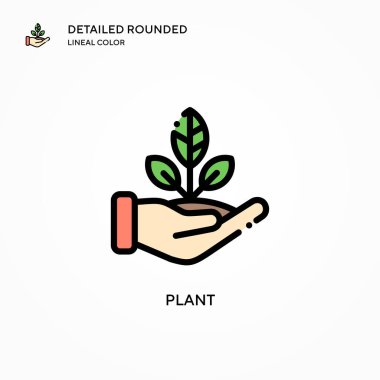 Bitki vektör simgesi. Modern vektör illüstrasyon kavramları. Düzenlemesi ve kişiselleştirmesi kolay.
