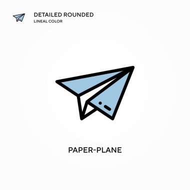 Kağıt düzlem vektör simgesi. Modern vektör illüstrasyon kavramları. Düzenlemesi ve kişiselleştirmesi kolay.