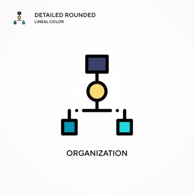 Organizasyon vektör simgesi. Modern vektör illüstrasyon kavramları. Düzenlemesi ve kişiselleştirmesi kolay.