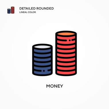 Para vektör simgesi. Modern vektör illüstrasyon kavramları. Düzenlemesi ve kişiselleştirmesi kolay.