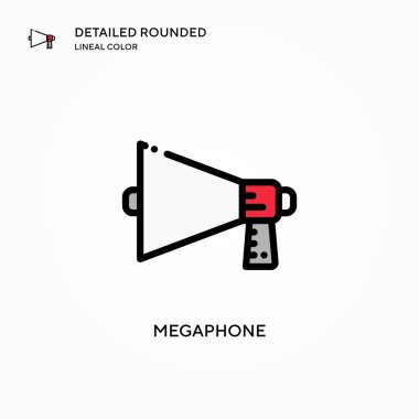 Megafon vektör simgesi. Modern vektör illüstrasyon kavramları. Düzenlemesi ve kişiselleştirmesi kolay.