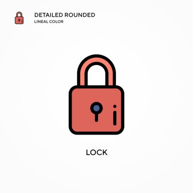 Vektör simgesini kilitle. Modern vektör illüstrasyon kavramları. Düzenlemesi ve kişiselleştirmesi kolay.