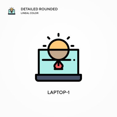 Laptop-1 vektör simgesi. Modern vektör illüstrasyon kavramları. Düzenlemesi ve kişiselleştirmesi kolay.
