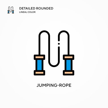 İp atlama vektör simgesi. Modern vektör illüstrasyon kavramları. Düzenlemesi ve kişiselleştirmesi kolay.