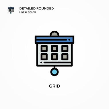 Izgara vektör simgesi. Modern vektör illüstrasyon kavramları. Düzenlemesi ve kişiselleştirmesi kolay.