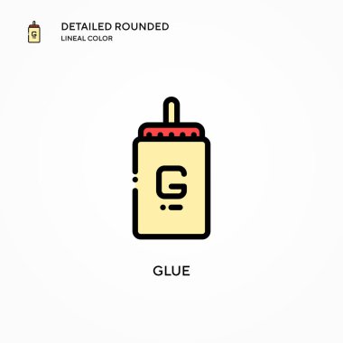 Yapıştırıcı vektör simgesi. Modern vektör illüstrasyon kavramları. Düzenlemesi ve kişiselleştirmesi kolay.