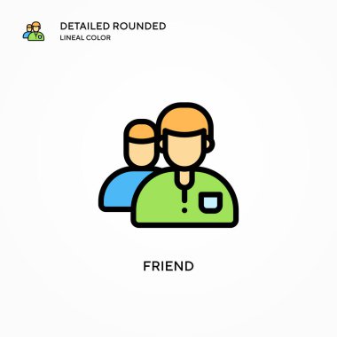 Arkadaş vektör simgesi. Modern vektör illüstrasyon kavramları. Düzenlemesi ve kişiselleştirmesi kolay.