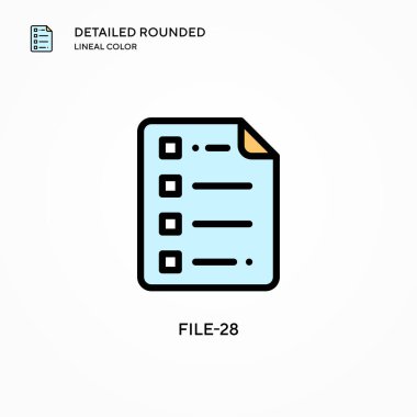 Dosya-28 vektör simgesi. Modern vektör illüstrasyon kavramları. Düzenlemesi ve kişiselleştirmesi kolay.
