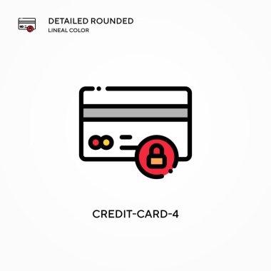 Kredi kartı-4 vektör simgesi. Modern vektör illüstrasyon kavramları. Düzenlemesi ve kişiselleştirmesi kolay.