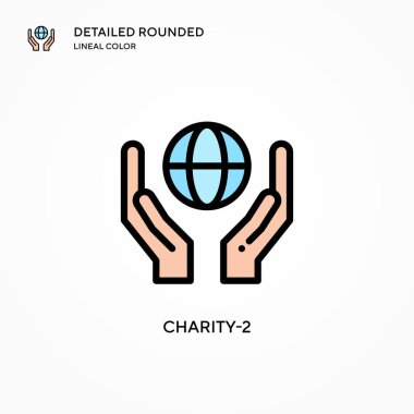 Charity-2 vektör simgesi. Modern vektör illüstrasyon kavramları. Düzenlemesi ve kişiselleştirmesi kolay.