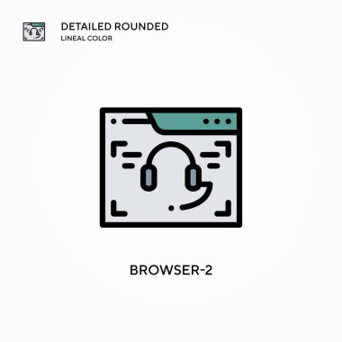 Tarayıcı-2 vektör simgesi. Modern vektör illüstrasyon kavramları. Düzenlemesi ve kişiselleştirmesi kolay.
