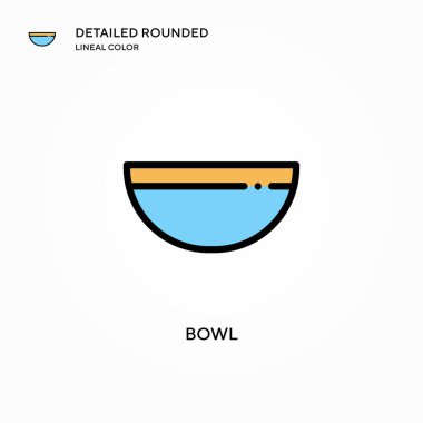 Bowl vektör simgesi. Modern vektör illüstrasyon kavramları. Düzenlemesi ve kişiselleştirmesi kolay.