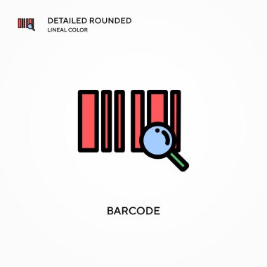 Barkod vektör simgesi. Modern vektör illüstrasyon kavramları. Düzenlemesi ve kişiselleştirmesi kolay.