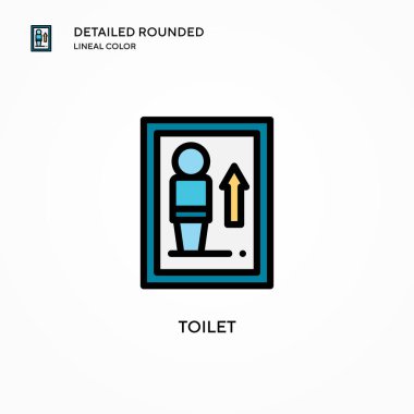 Tuvalet vektörü simgesi. Modern vektör illüstrasyon kavramları. Düzenlemesi ve kişiselleştirmesi kolay.