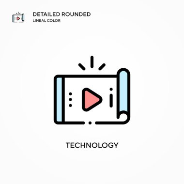 Teknoloji vektör simgesi. Modern vektör illüstrasyon kavramları. Düzenlemesi ve kişiselleştirmesi kolay.