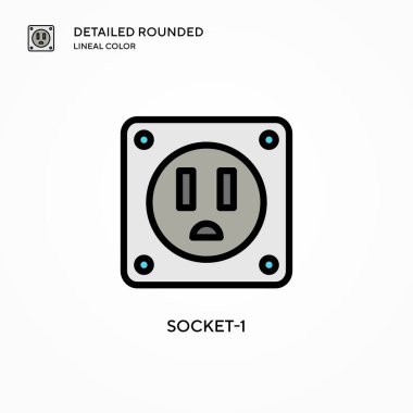 Soket-1 vektör simgesi. Modern vektör illüstrasyon kavramları. Düzenlemesi ve kişiselleştirmesi kolay.