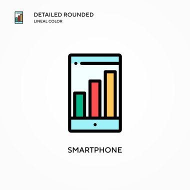 Akıllı telefon vektör simgesi. Modern vektör illüstrasyon kavramları. Düzenlemesi ve kişiselleştirmesi kolay.