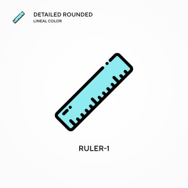 Cetvel-1 vektör simgesi. Modern vektör illüstrasyon kavramları. Düzenlemesi ve kişiselleştirmesi kolay.