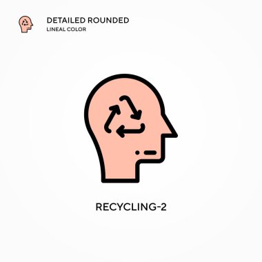 Geri dönüşüm 2 vektör simgesi. Modern vektör illüstrasyon kavramları. Düzenlemesi ve kişiselleştirmesi kolay.