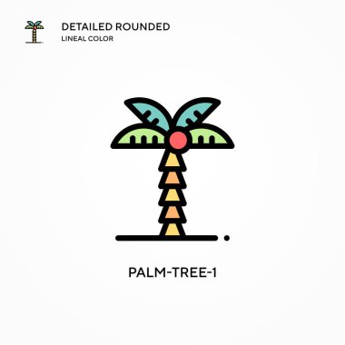 Palmiye ağacı vektör simgesi. Modern vektör illüstrasyon kavramları. Düzenlemesi ve kişiselleştirmesi kolay.