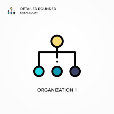 Organizasyon-1 vektör simgesi. Modern vektör illüstrasyon kavramları. Düzenlemesi ve kişiselleştirmesi kolay.
