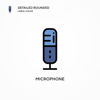 Mikrofon vektör simgesi. Modern vektör illüstrasyon kavramları. Düzenlemesi ve kişiselleştirmesi kolay.