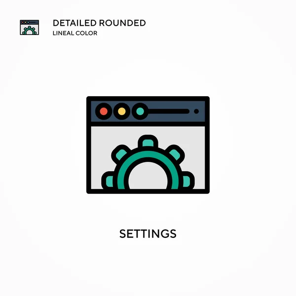 Configurações Vetor Ícone Conceitos Modernos Ilustração Vetorial Fácil Editar Personalizar — Vetor de Stock