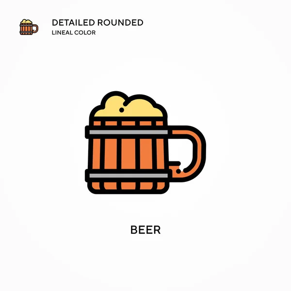 Icono Vector Cerveza Conceptos Modernos Ilustración Vectorial Fácil Editar Personalizar — Vector de stock