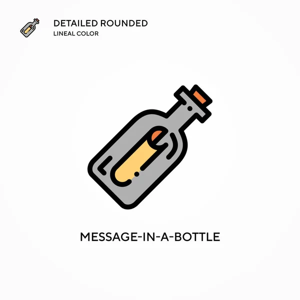 Icono Vectorial Mensaje Una Botella Conceptos Modernos Ilustración Vectorial Fácil — Vector de stock