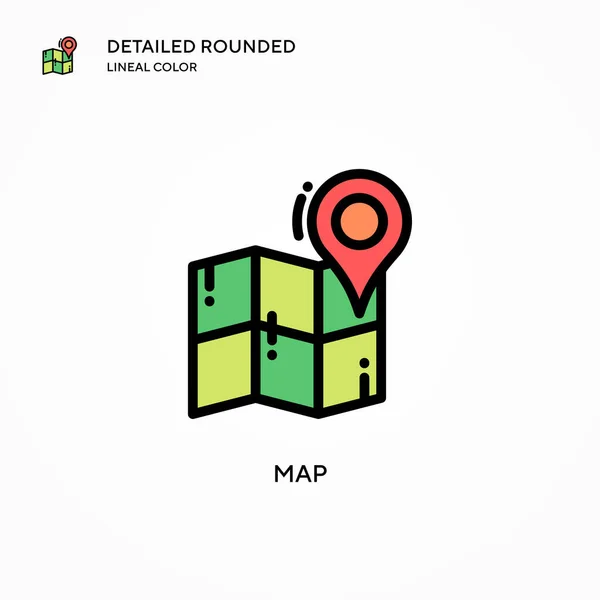 Mapa Icono Vector Conceptos Modernos Ilustración Vectorial Fácil Editar Personalizar — Vector de stock