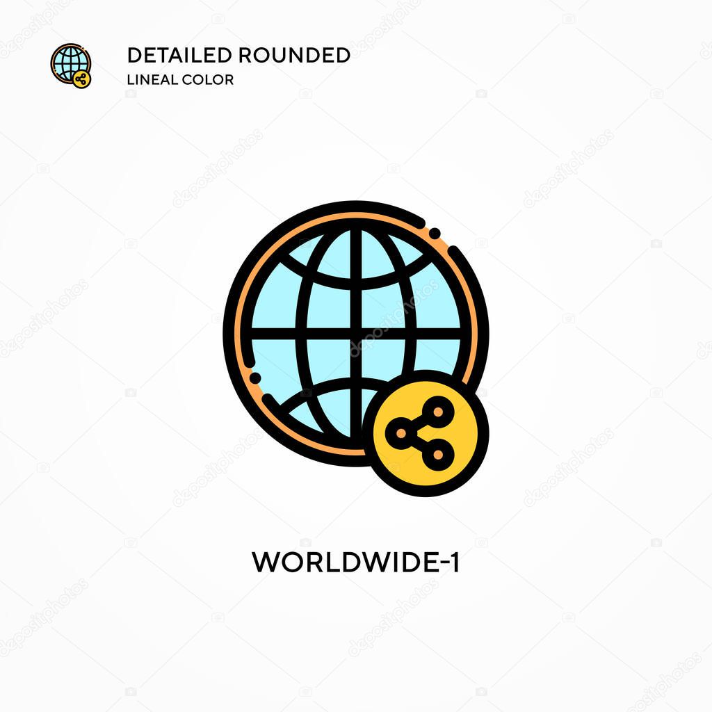 Worldwide-1 vector icon. Modern vector illustration concepts. Easy to edit and customize.
