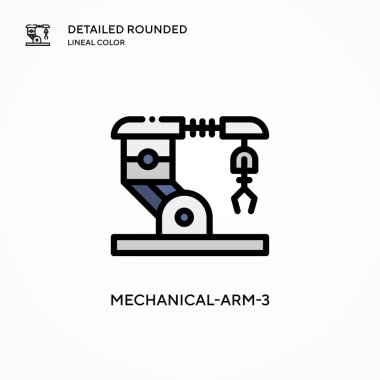 Mekanik kol-3 vektör simgesi. Modern vektör illüstrasyon kavramları. Düzenlemesi ve kişiselleştirmesi kolay.