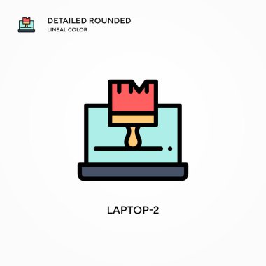 Laptop-2 vektör simgesi. Modern vektör illüstrasyon kavramları. Düzenlemesi ve kişiselleştirmesi kolay.