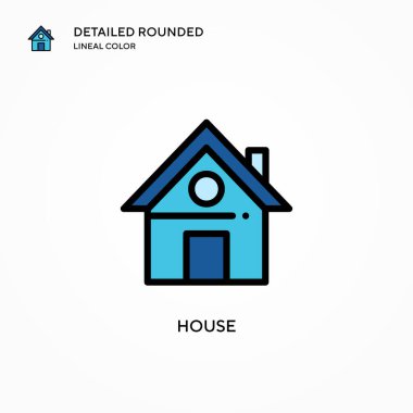 Ev vektör simgesi. Modern vektör illüstrasyon kavramları. Düzenlemesi ve kişiselleştirmesi kolay.