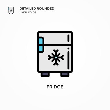 Buzdolabı vektör simgesi. Modern vektör illüstrasyon kavramları. Düzenlemesi ve kişiselleştirmesi kolay.