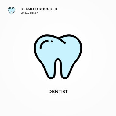 Diş hekimi vektör simgesi. Modern vektör illüstrasyon kavramları. Düzenlemesi ve kişiselleştirmesi kolay.