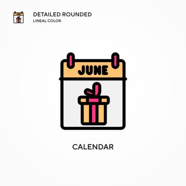 Takvim vektör simgesi. Modern vektör illüstrasyon kavramları. Düzenlemesi ve kişiselleştirmesi kolay.