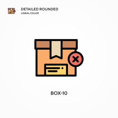 Kutu-10 vektör simgesi. Modern vektör illüstrasyon kavramları. Düzenlemesi ve kişiselleştirmesi kolay.