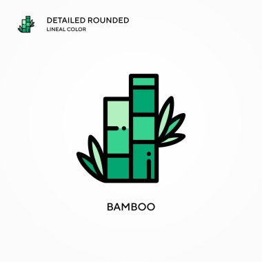 Bambu vektör simgesi. Modern vektör illüstrasyon kavramları. Düzenlemesi ve kişiselleştirmesi kolay.