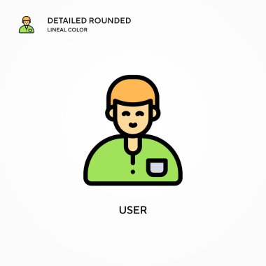 Kullanıcı vektör simgesi. Modern vektör illüstrasyon kavramları. Düzenlemesi ve kişiselleştirmesi kolay.