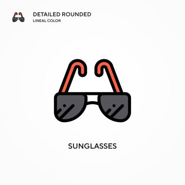 Güneş gözlüğü vektör simgesi. Modern vektör illüstrasyon kavramları. Düzenlemesi ve kişiselleştirmesi kolay.