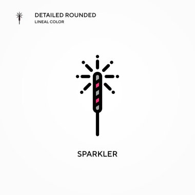 Sparkler vektör simgesi. Modern vektör illüstrasyon kavramları. Düzenlemesi ve kişiselleştirmesi kolay.