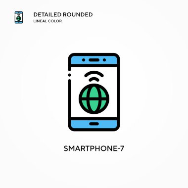 Akıllı Telefon-7 vektör simgesi. Modern vektör illüstrasyon kavramları. Düzenlemesi ve kişiselleştirmesi kolay.