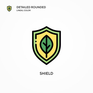 Kalkan vektör simgesi. Modern vektör illüstrasyon kavramları. Düzenlemesi ve kişiselleştirmesi kolay.