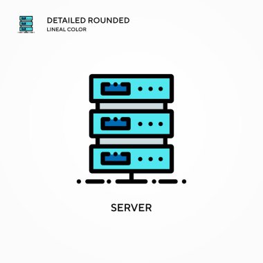 Sunucu vektör simgesi. Modern vektör illüstrasyon kavramları. Düzenlemesi ve kişiselleştirmesi kolay.