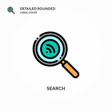 Arama vektör simgesi. Modern vektör illüstrasyon kavramları. Düzenlemesi ve kişiselleştirmesi kolay.